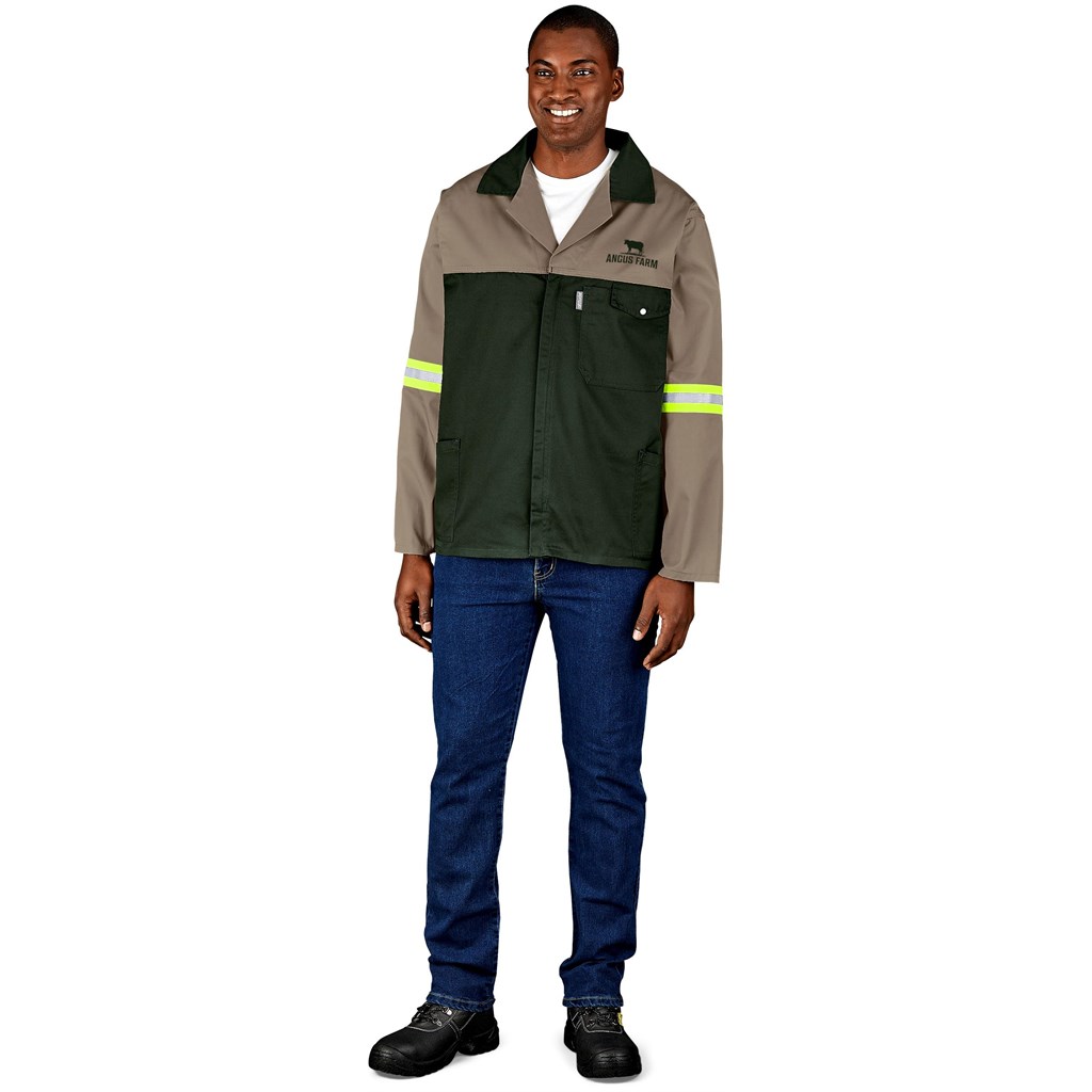 Site Premium Two-Tone Polycotton Jacket - Reflective Arms - Yellow Tape - Image 2