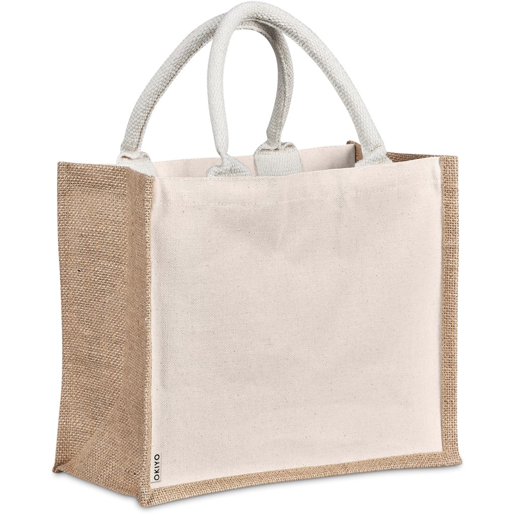 Okiyo Chinsai Midi Jute & Cotton Tote - Image 2