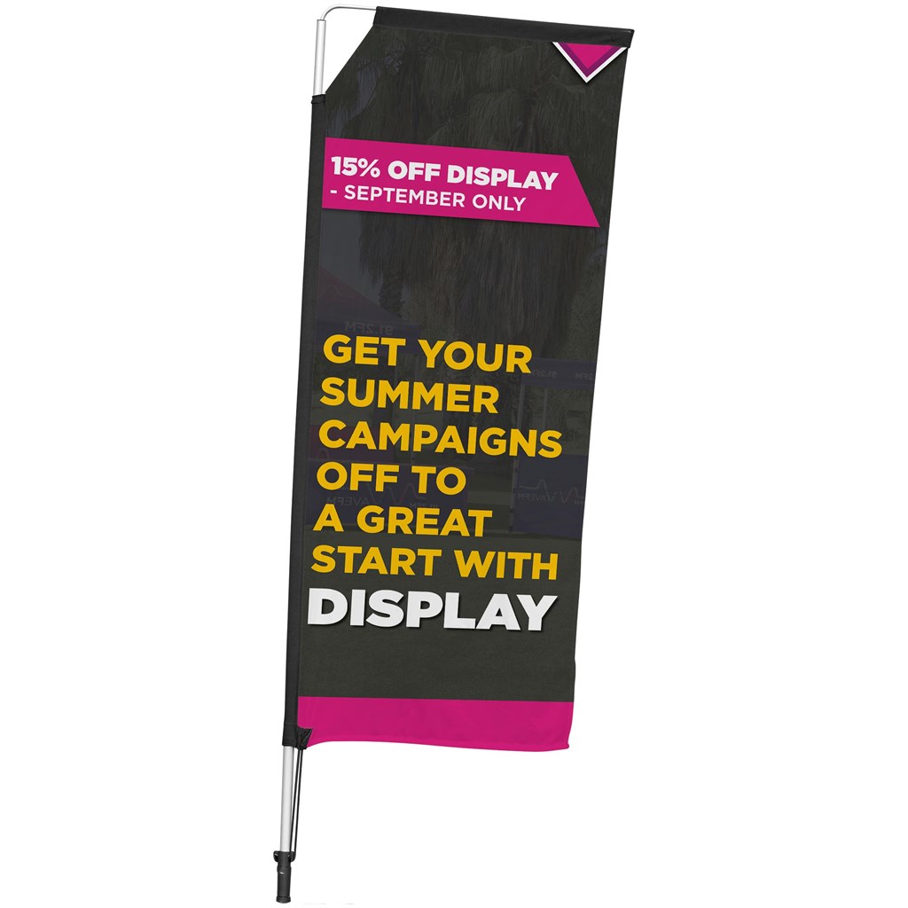 Legend 2M Sublimated Telescopic Double-Sided Flying Banner - 1 complete unit - Image 2