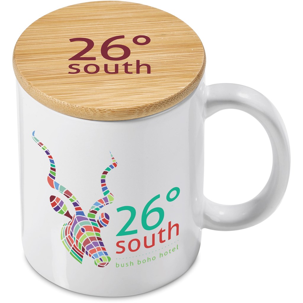 Okiyo Sozo Bamboo & Ceramic Sublimation Coffee Mug - 330ml - Image 2