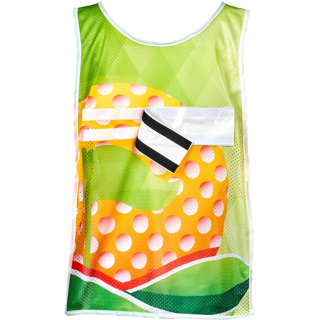 Pre-Printed Sample Hoppla Jackal Polyester Caddy Bib with PVC Name Sleeve - Image 2