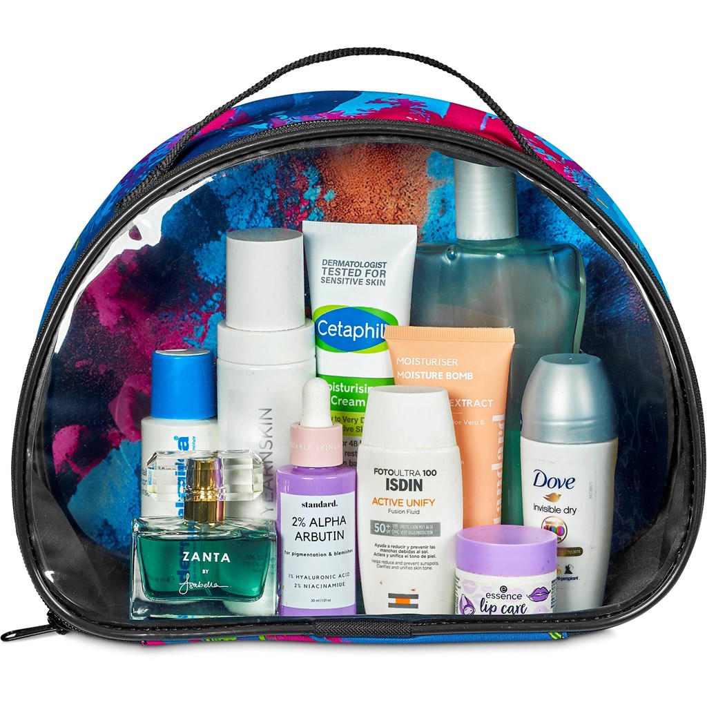 Pre-Printed Sample Hoppla Aloe Toiletry Bag With PVC Front Window - Image 2
