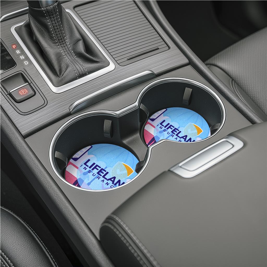 Pre-Printed Sample Hoppla Cuppa Neoprene Car Cup Coaster - Image 2
