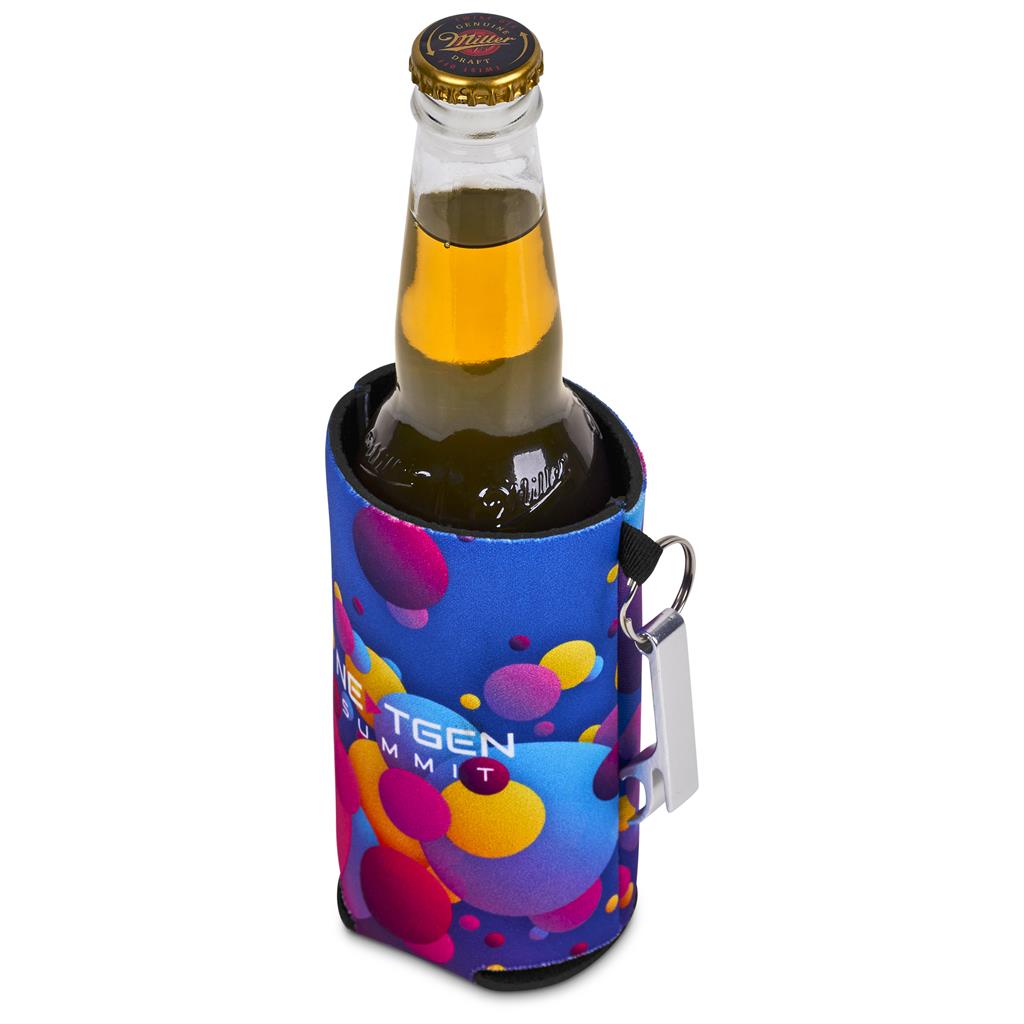 Pre-Printed Sample Hoppla Freezo Neoprene Stubby Cooler With Bottle Opener - Image 2